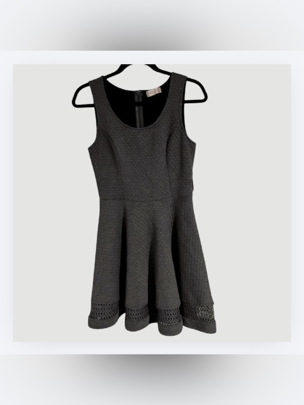 Altar’d State Gray Basketweave Patterned Dress, Lace Detail, NWT Size Medium